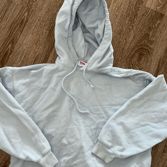 TNA Sweaters - Aritzia mega extra fleece hoodie in baby blue ✨